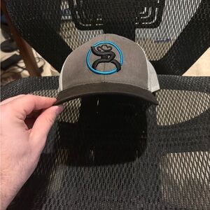 Hooey Gray and Black Mesh Cap with Blue Logo